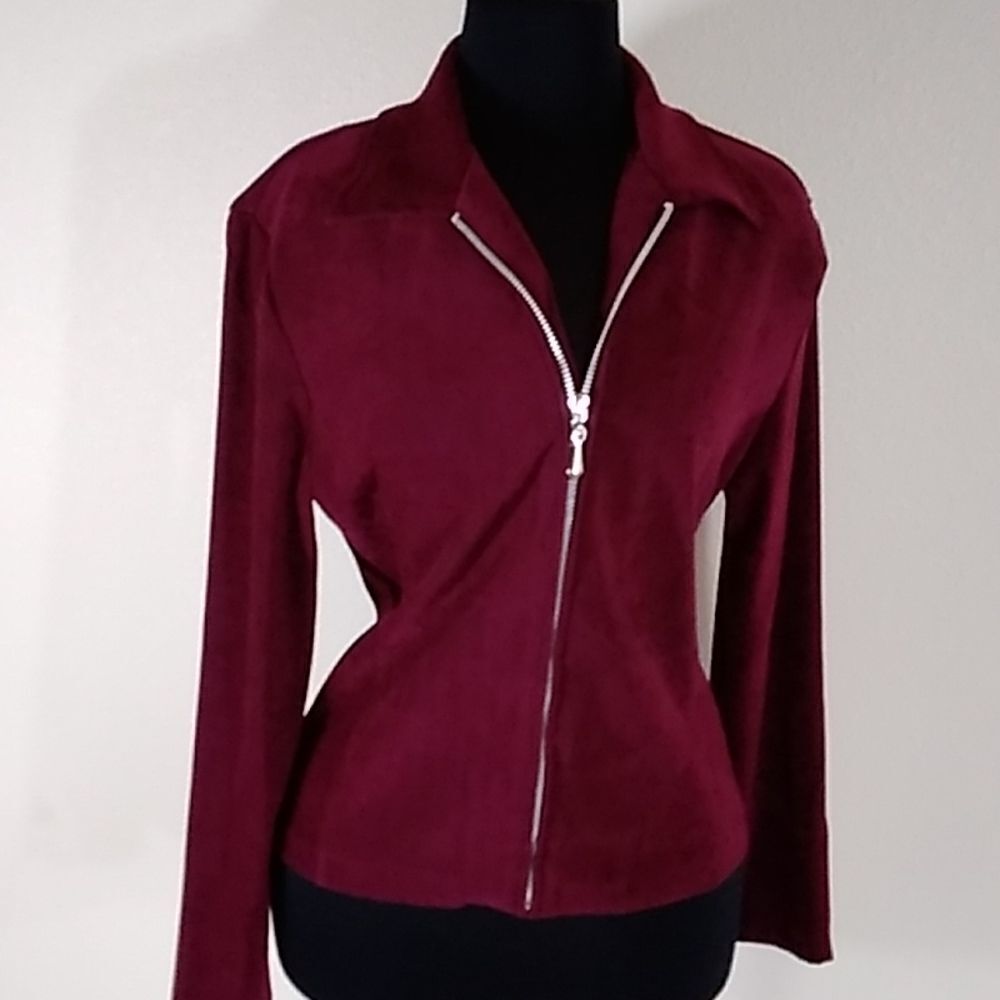 Vintage First Option Burgundy Blazer Jacket Size M